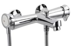 BELINDA bateria wannowa naścienna, z uchwytem prysznica, chrom