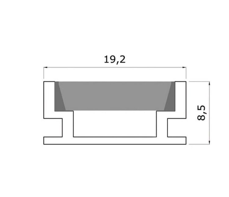 LED profil wpuszczany 19,2x8,5mm, aluminium , 2m