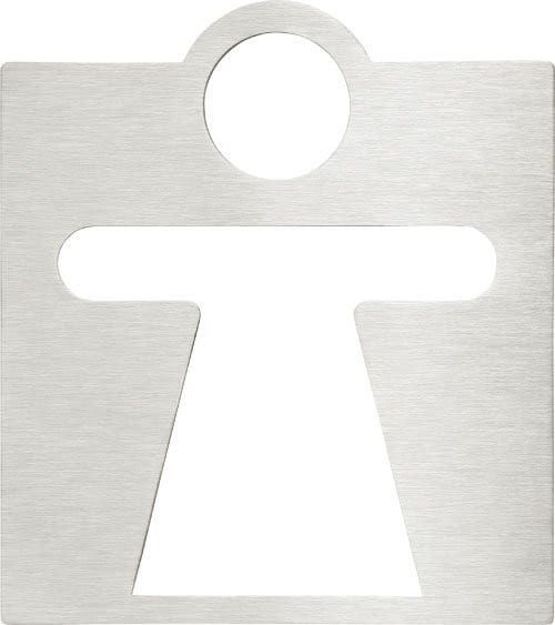 WC damski tablicza 120x120mm, stal nierdzewna polerowana