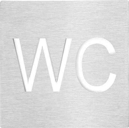 WC tabliczka 120x120mm, stal nierdzewna polerowana