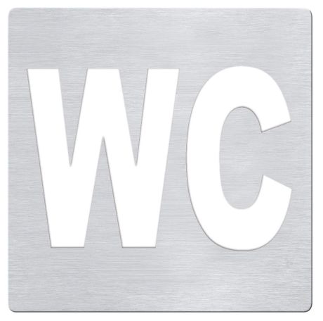 Przejdź do produktu Tabliczka informacyjna WC 120x120mm, stal nierdzewna szczotkowana