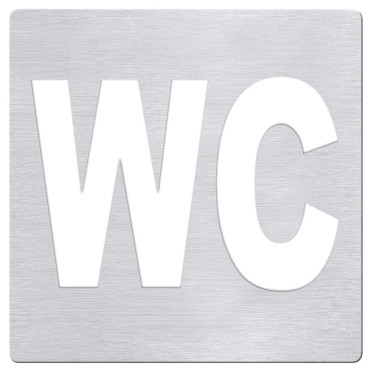 WC tabliczka 120x120mm, stal nierdzewna szczotkowana