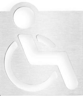 Przejdź do produktu Tabliczka informacyjna WC niepełnosprawni 120x120mm, stal nierdzewna polerowana