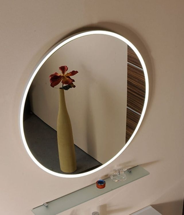 FLOAT lustro z podświetleniem LED, średnica 60cm, białe