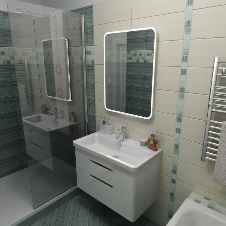 FLOAT Lustro z podświetleniem LED 60x80cm, białe
