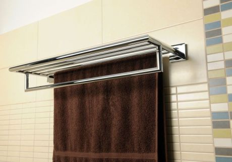 Przejdź do produktu X-SQUARE półka na ręczniki z relingiem 655x110x215mm, chrom