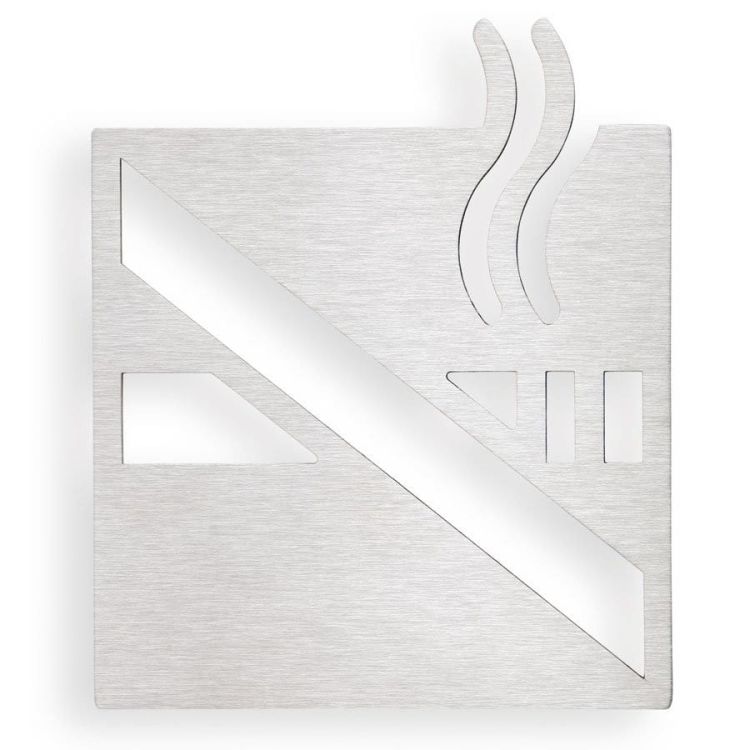 Tabliczka zakaz palenia 120x120mm, stal nierdzewna polerowana