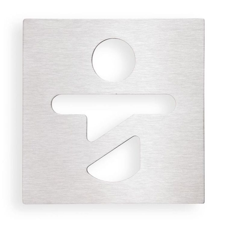 Tabliczka przewijanie niemowląt 120x120mm, stal nierdz. szczotkowana
