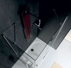 VITRA LINE kabina bez wieszaka na ręczn. prostokąt 1100x900mm, lewa, szk. czyste