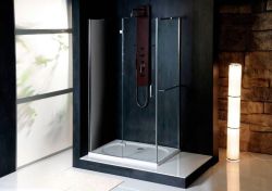 VITRA LINE kabina bez wieszaka na ręczn. prostokąt 1100x900mm, lewa, szk. czyste