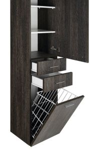 ZOJA/KERAMIA FRESH szafka wysoka z koszem 34x184x29cm, mali wenge