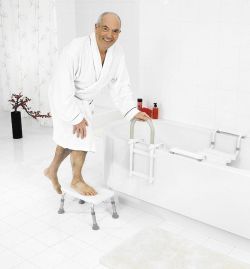 Taboret łazienkowy na nogi, biały