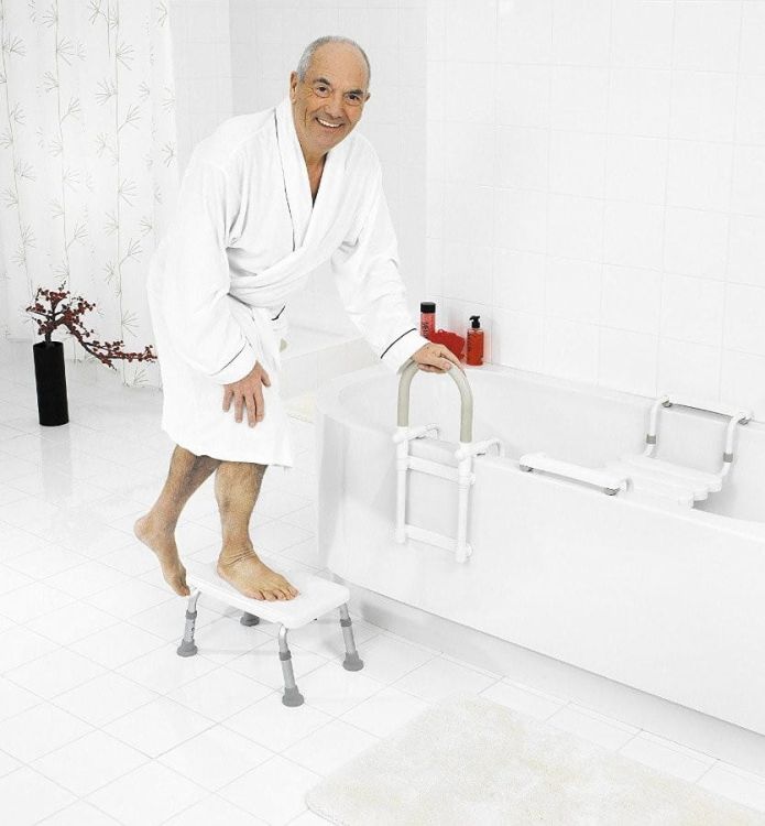Taboret łazienkowy na nogi, biały