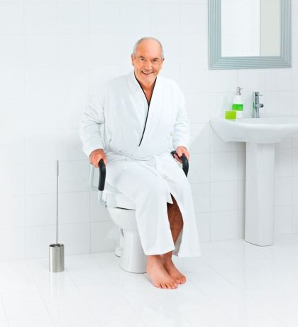 Przejdź do produktu HANDICAP Deska WC podwyższona 10 cm, z uchwytami, biała