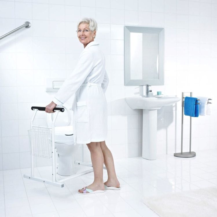 Podpora przenośna do WC, biała