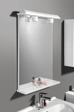 Przejdź do produktu EKOSET lustro z oświetleniem 50x75x12cm, białe