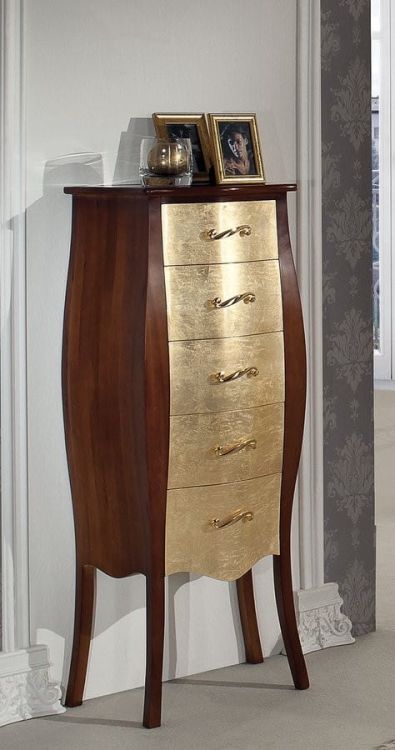 GELSO 55 szafka z szufladami 55x131x35cm, noce/oro