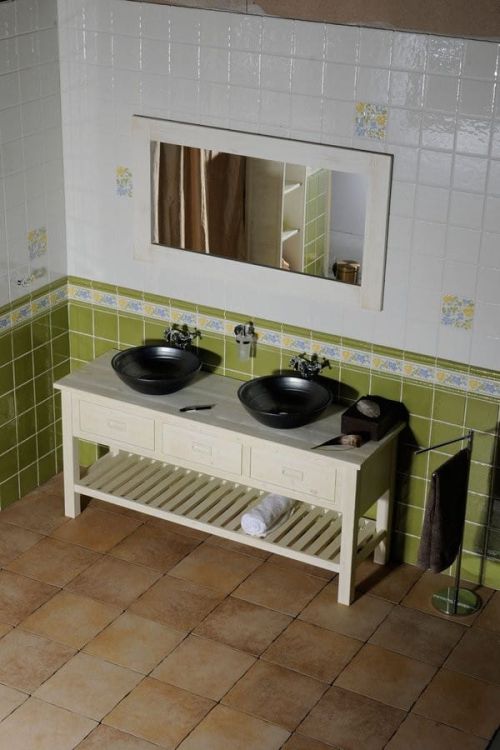 BRAND lustro 130x70x2cm, starobiałe