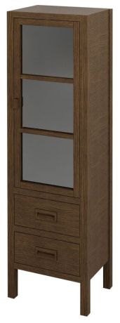 Przejdź do produktu BRAND słupek wysoki, 2 szuflady, przeszklone drzwiczkii 40x140x30cm, prawy, świerk bejcowany