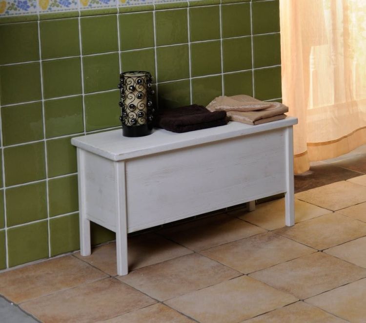 BRAND ławka ze schowkiem 80x46x35cm, starobiała
