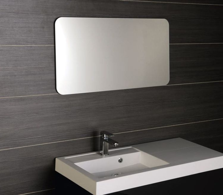 ISHAPE lustro 100x50cm, prostokąt, zaokrąglone rogi, bez uchwytów
