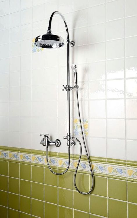 VANITY zestaw prysznicowy z podłaczeniem wody do baterii, retro, chrom