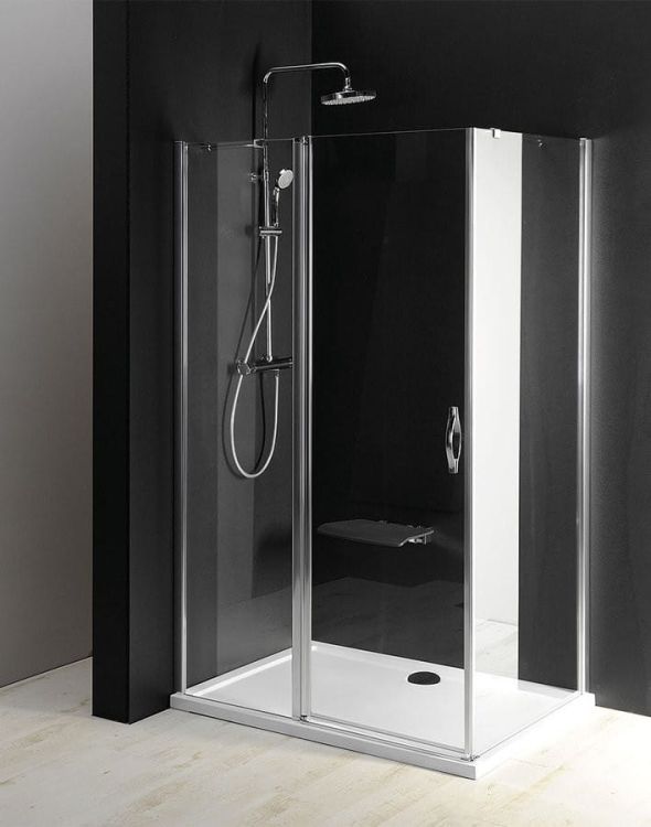 ONE drzwi prysznicowe z częścią stałą 1200 mm, szkło czyste