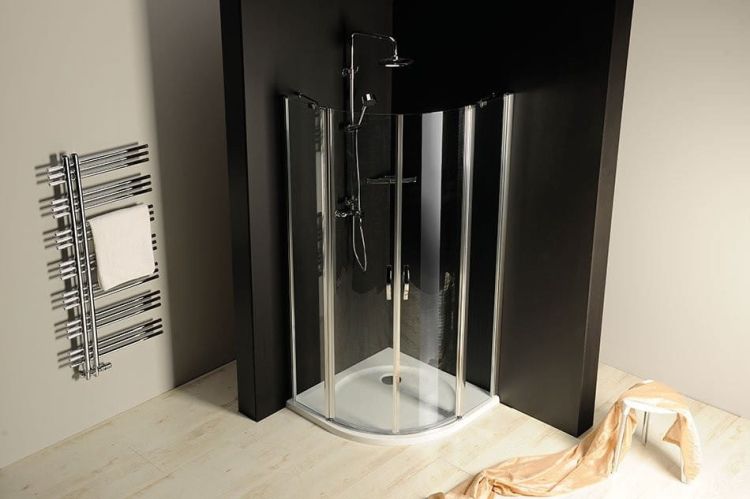 ONE kabina prysznicowa półokrągła 800x800 mm, szkło czyste