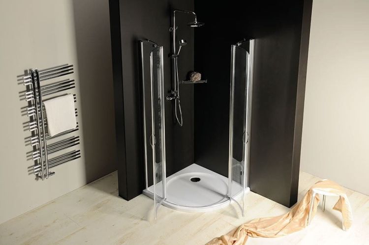 ONE kabina prysznicowa półokrągła 800x800 mm, szkło czyste