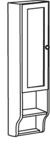 RETRO szafka do lustra 25x115cm, buk, lewa