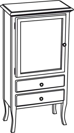 Przejdź do produktu RETRO szafka 60x120x38cm, starobiała, lewa