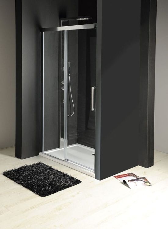 FONDURA drzwi prysznicowe przesuwne 1100mm, szkło czyste