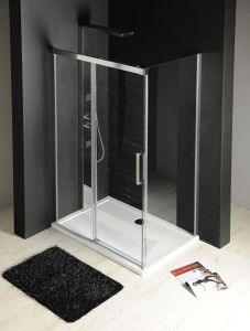 FONDURA drzwi prysznicowe przesuwne 1100mm, szkło czyste