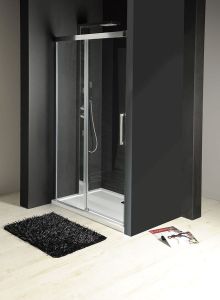 FONDURA drzwi prysznicowe przesuwne 1400mm, szkło czyste