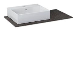WAVE blat Rockstone 90x48cm, lewy do umywalki PURITY 50cm