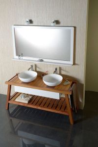 PRIM lustro z półką 70x84x14cm, cedr/białe
