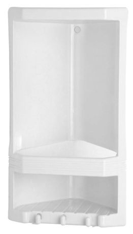 Przejdź do produktu JUNIOR półka narożna podwójna, 189x385x139 mm, termoplast, biała
