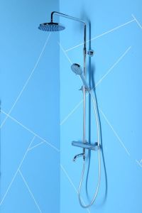 KIMURA zestaw przysznicowy wannowy z baterią termostatyczną, chrom