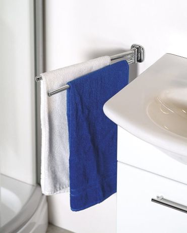 Przejdź do produktu RUMBA podwójny wieszak na ręczniki obrotowy 450mm, chrom