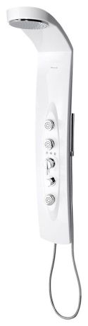 Przejdź do produktu MOLA panel prysznicowy narożny z baterią termostatyczną 210x1300mm, biały