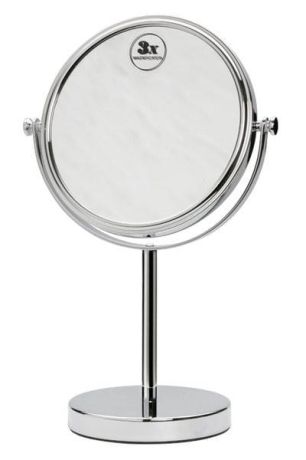 Przejdź do produktu Lusterko kosmetyczne stojące, średnica 180mm, dwustronne, chrom