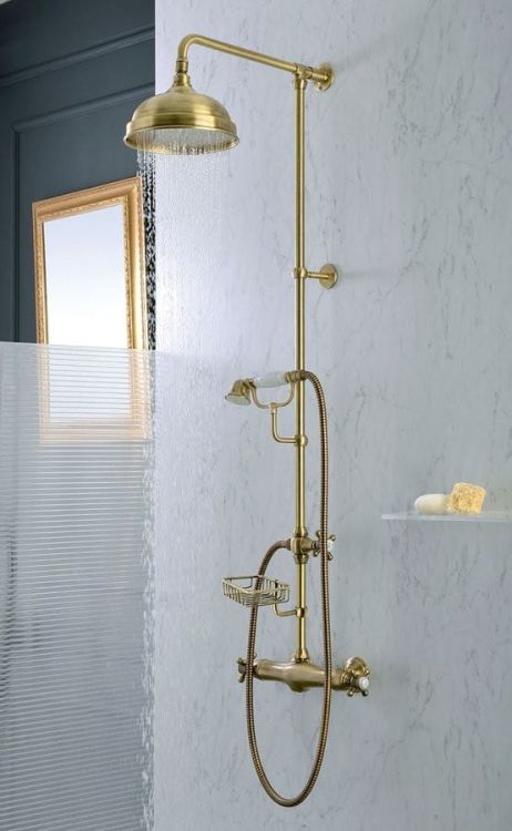 SASSARI zest. prysznicowy z bat. termostatyczną, wys. 1250mm,brąz