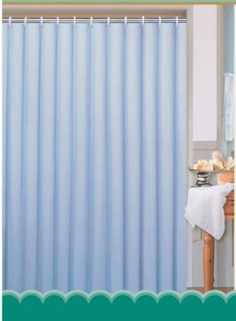 Przejdź do produktu Zasłonka 180x200cm, polyester, jednokolorowa niebieska
