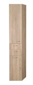 ZOJA/KERAMIA FRESH szafka wysoka z koszem 35x184x29cm, lewa, dąb platin