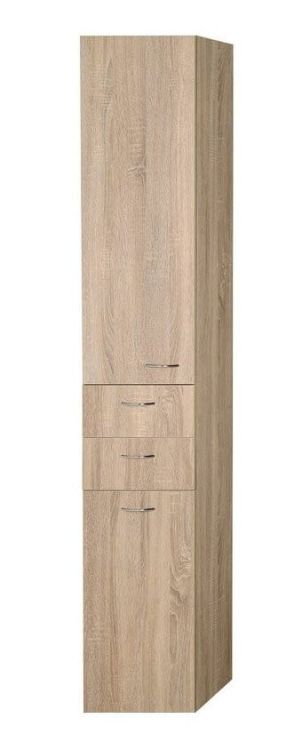 ZOJA/KERAMIA FRESH szafka wysoka z koszem 35x184x29cm, lewa, dąb platin