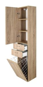 ZOJA/KERAMIA FRESH szafka wysoka z koszem 35x184x29cm, lewa, dąb platin