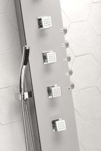 SOUL 200 panel prysznicowy 210x1500mm z baterią termostatyczną, aluminium