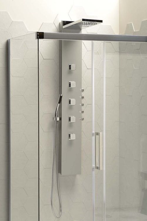 SOUL 200 panel prysznicowy 210x1500mm z baterią termostatyczną, aluminium