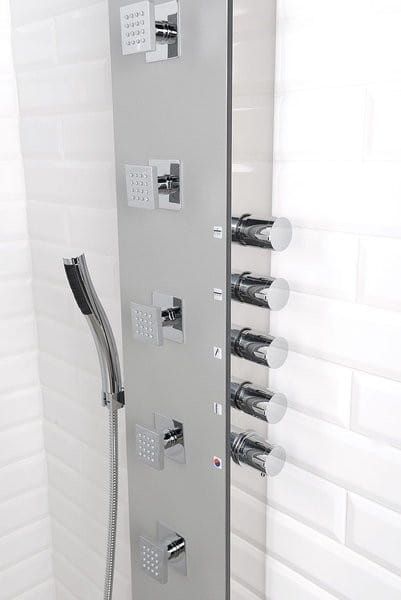 SOUL 200 panel prysznicowy 210x1500mm z baterią termostatyczną, aluminium