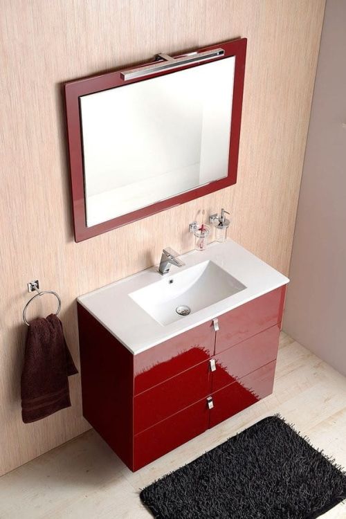 MITRA lustro w ramie 72x52x4cm, bordowe